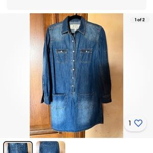 RYAN MICHAEL denim button dress medium